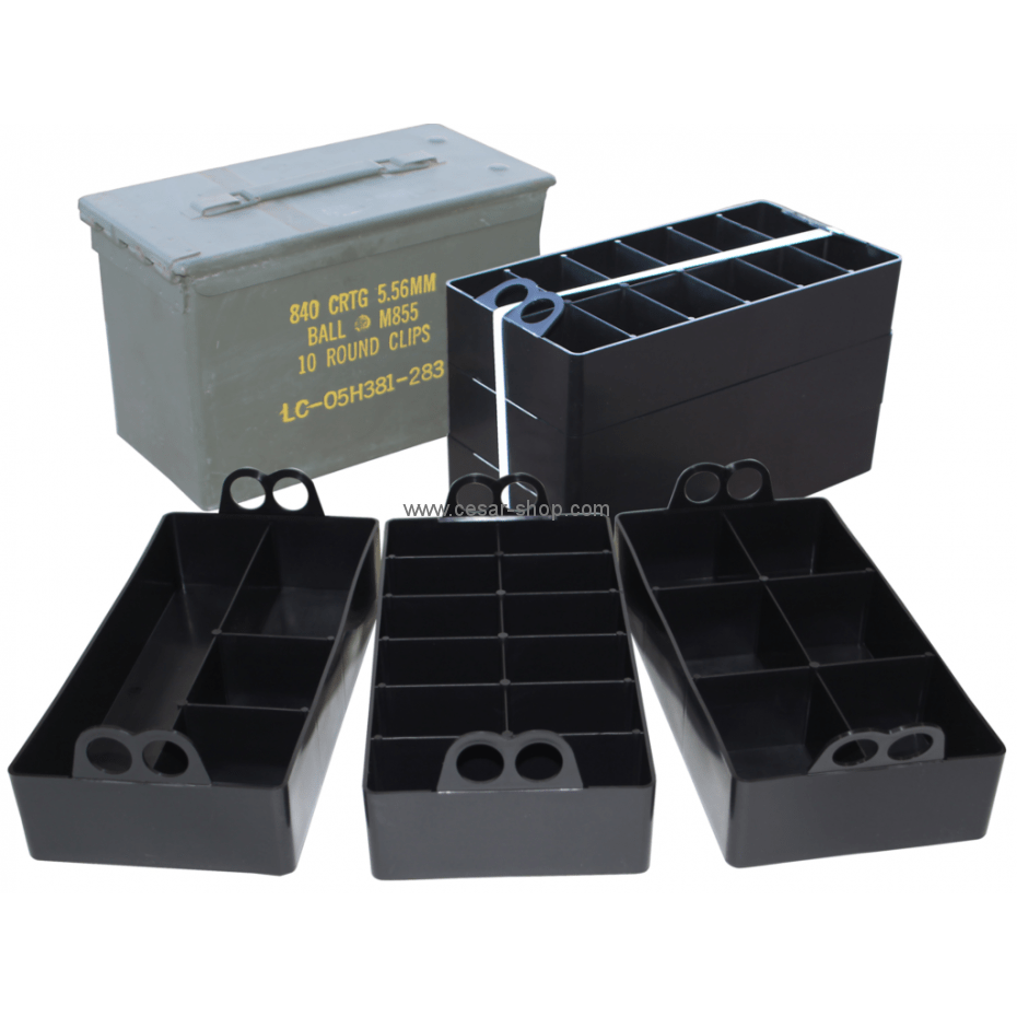 MTM Ammo Can Organizer Insert, 3 pack, 22 compartments, Black